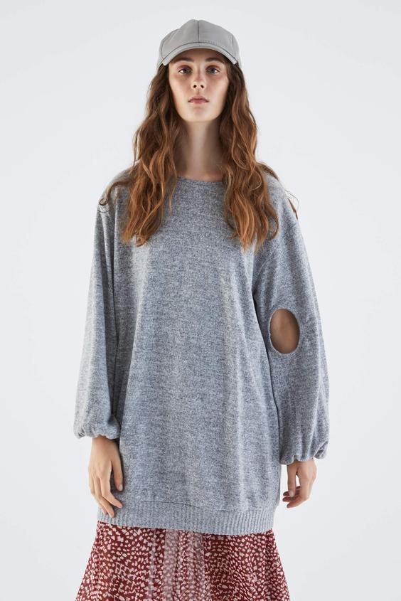 سویشرت و هودی زنانه برند رومن ( ROMAN ) مدل پیراهن آستین بلند مشکی طوسی - کدمحصول 97109|پیشنهاد محصول