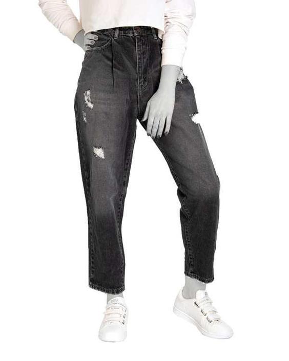 شلوار زنانه جين مام استايل زغالي آتا جينز|پیشنهاد محصول