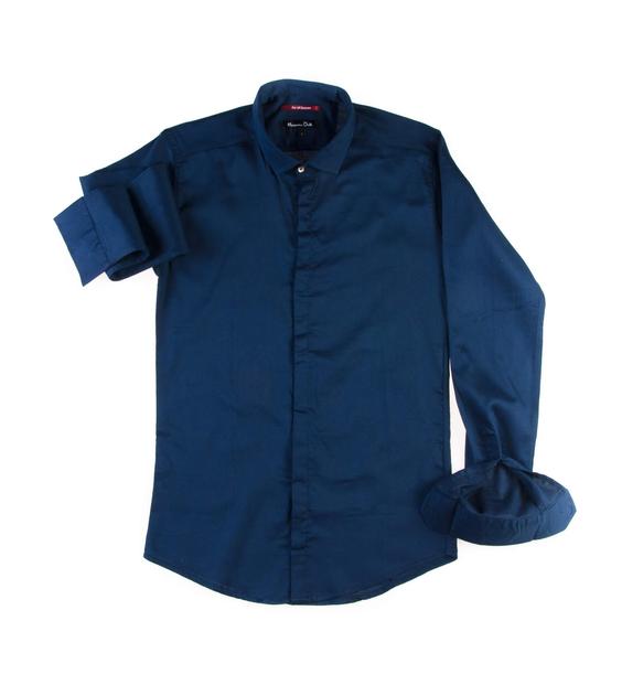 پیراهن ساده مردانه سورمه ای P1012- MASSIMO DUTTI|پیشنهاد محصول