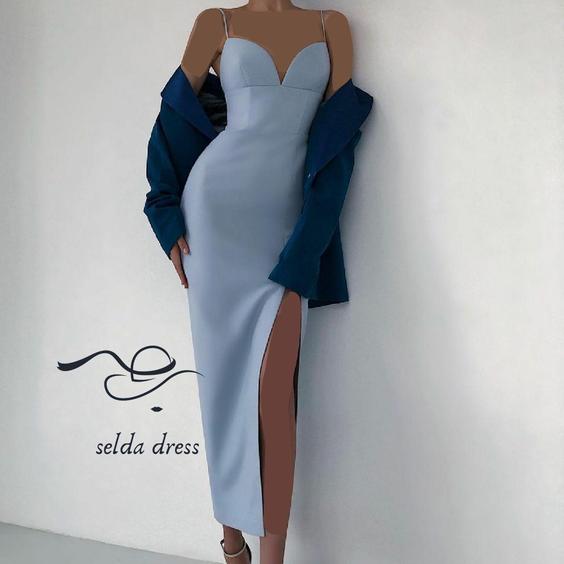 لباس مجلسی دخترانه جدید ۱۴۳۰ - آبی آسمانی / ۴۰ ا 1430|پیشنهاد محصول
