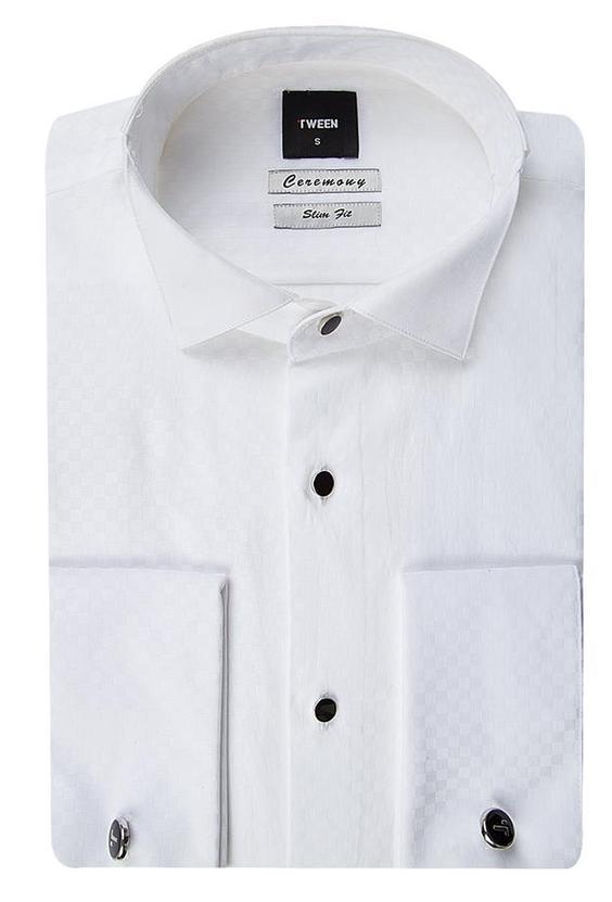 پیراهن مردانه برند دامات تویین ( DAMATTWEEN ) مدل پیراهن توکسیدو طرح دار ژاکارد سفید Tween Slim Fit - کدمحصول 144746|پیشنهاد محصول