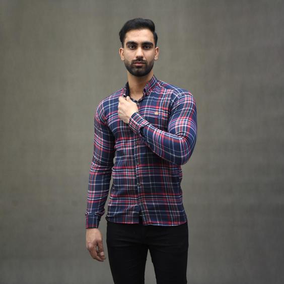 پیراهن ساده آستین بلند مردانه چهارخانه کد S415|پیشنهاد محصول