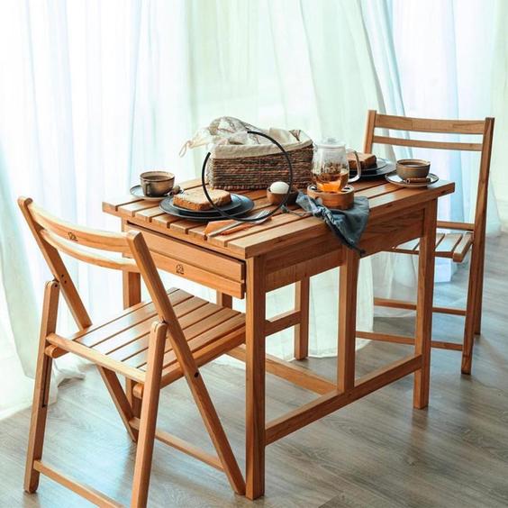 ميز و صندلی ناهار خوری دو نفره چوبی|پیشنهاد محصول