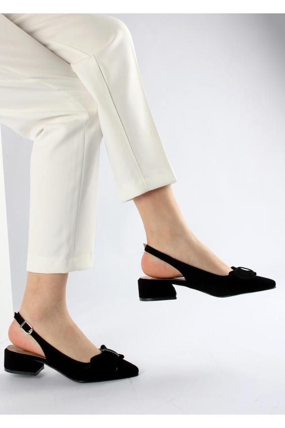 کفش پاپیون مشکی زنانه پاشنه باز پشت باز برند FORS SHOES|پیشنهاد محصول