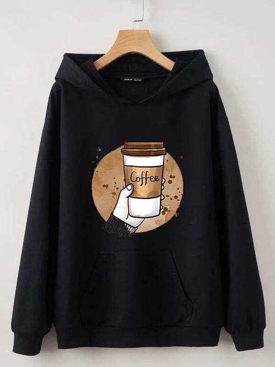هودی کرک ضخیم کلاهدار طرح قهوه COFFEE - M|پیشنهاد محصول
