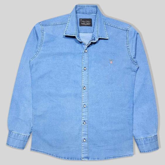 پیراهن جین سایز بزرگ ساده مردانه آبی روشن 124021-2|پیشنهاد محصول