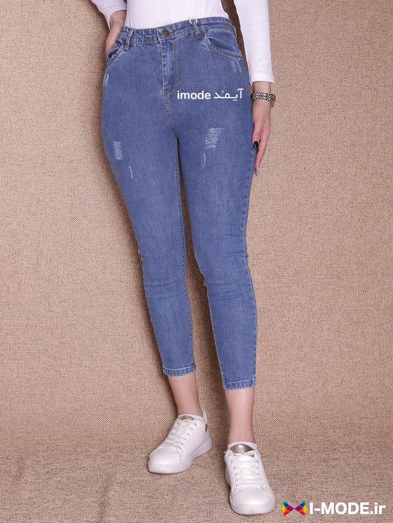 شلوار لی آبی روشن زنانه مدل جدید شلوار جین چسبان زنانه|پیشنهاد محصول