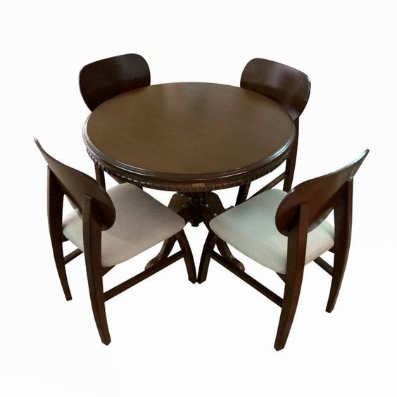 میز و صندلی ناهار خوری 4 نفره اسپرسان چوب مدل sm88 - قهوه ای تیره|پیشنهاد محصول
