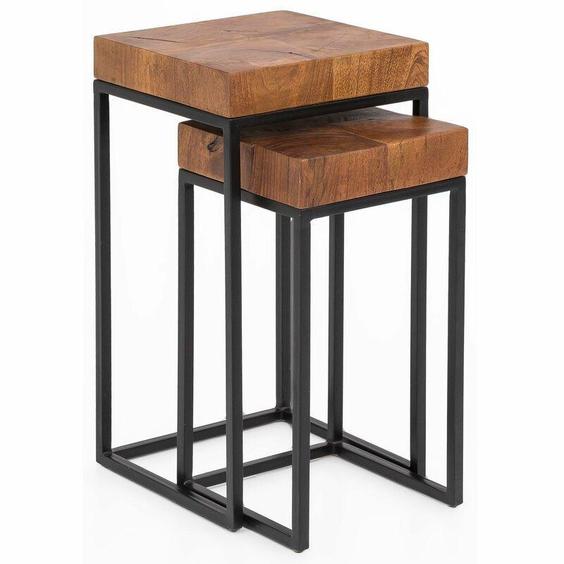 میز عسلی چوب و آهن مدل Mcbride 2 مجموعه 2 عددی - مشکی|پیشنهاد محصول
