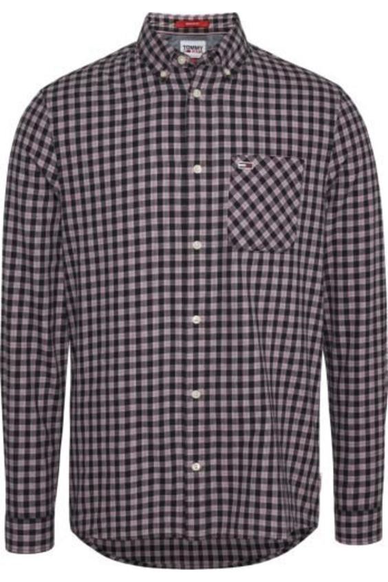 خرید اینترنتی پیراهن آستین بلند مردانه سیاه تامی هیلفیگر DM15399.BDS ا Gömlek|پیشنهاد محصول