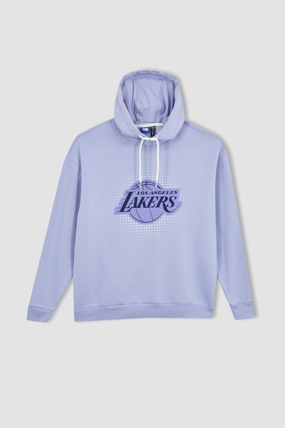 هودی مردانه بنفش دیفکتو ا Fit Sürdürülebilir Nba Los Angeles Lakers Lisanslı Oversize Fit Sweatshirt|پیشنهاد محصول