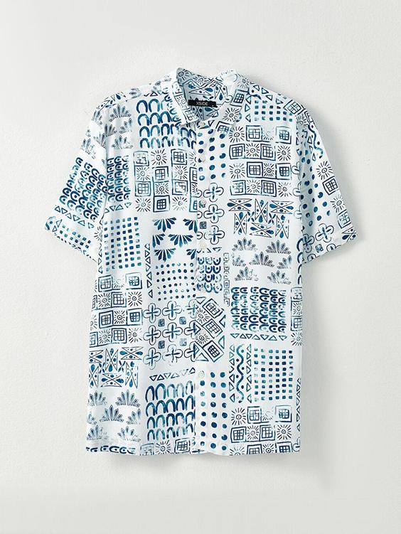 پیراهن آستین کوتاه مردانه آبی برند XSIDE|پیشنهاد محصول