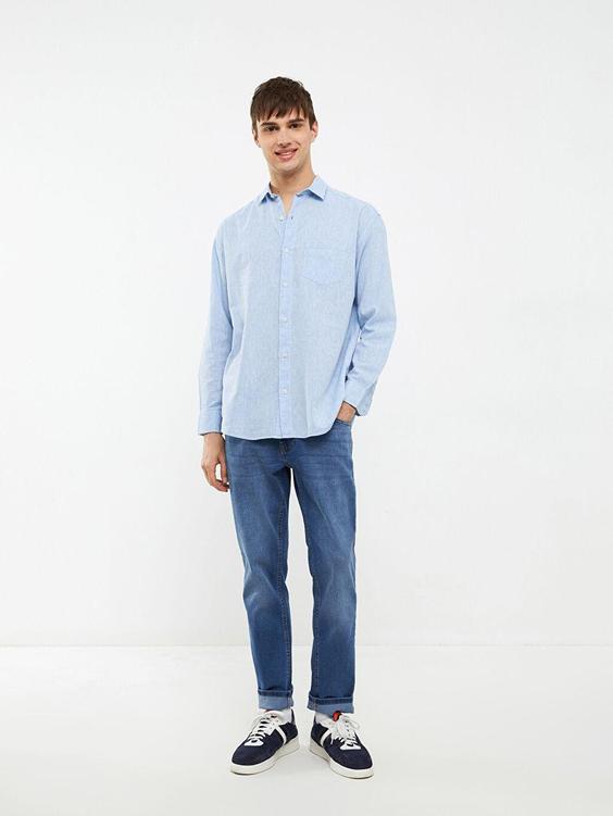 پیراهن آستین بلند مردانه آبی برند XSIDE|پیشنهاد محصول