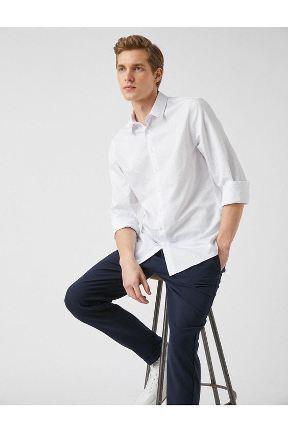 پیراهن آستین بلند مردانه سفید کوتون ا Regular Fit Basic Gömlek|پیشنهاد محصول