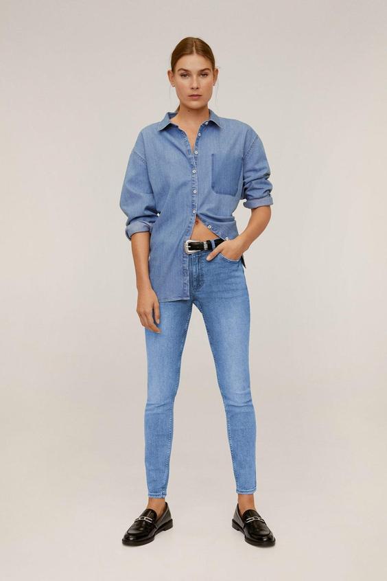 شلوار جین زنانه آبی برند mango ا Kadın Donuk Mavi Kim Skinny Push-Up Jean Pantolon 67000539|پیشنهاد محصول