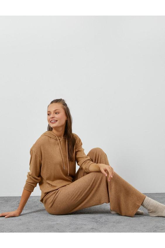 شلوار راحتی زنانه قهوه ای کوتون ا Geniş Paça Pijama Altı Beli Bağcıklı|پیشنهاد محصول