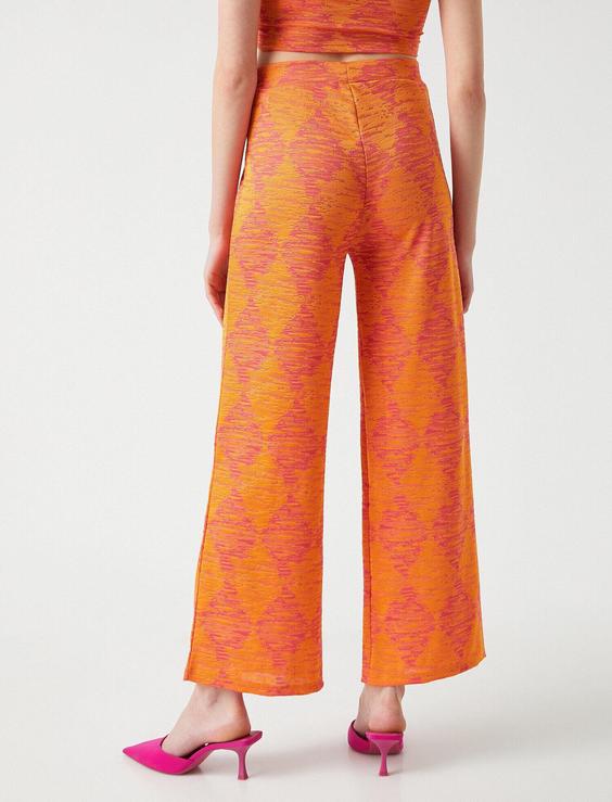شلوار روزمره زنانه نارنجی کوتون ا Yüksek Bel İspanyol Paça Pantolon|پیشنهاد محصول