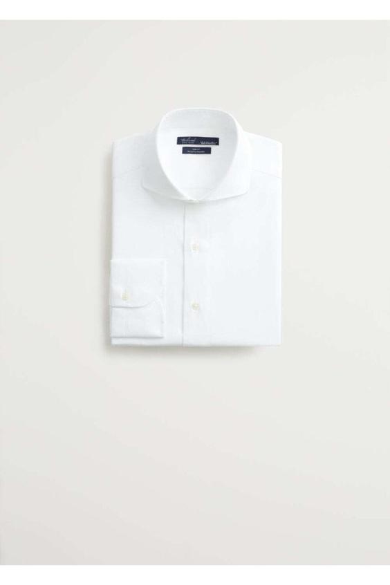 پیراهن آستین بلند مردانه سفید مانگو ا Erkek Beyaz Dar Kesimli Balıksırtı Dokuma Tailored Gömlek 67002893|پیشنهاد محصول