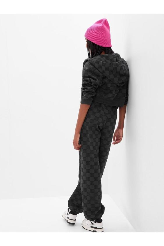 شلوار راحتی زنانه سیاه گپ ا Siyah Dama Desenli Fleece Jogger Eşofman Altı|پیشنهاد محصول