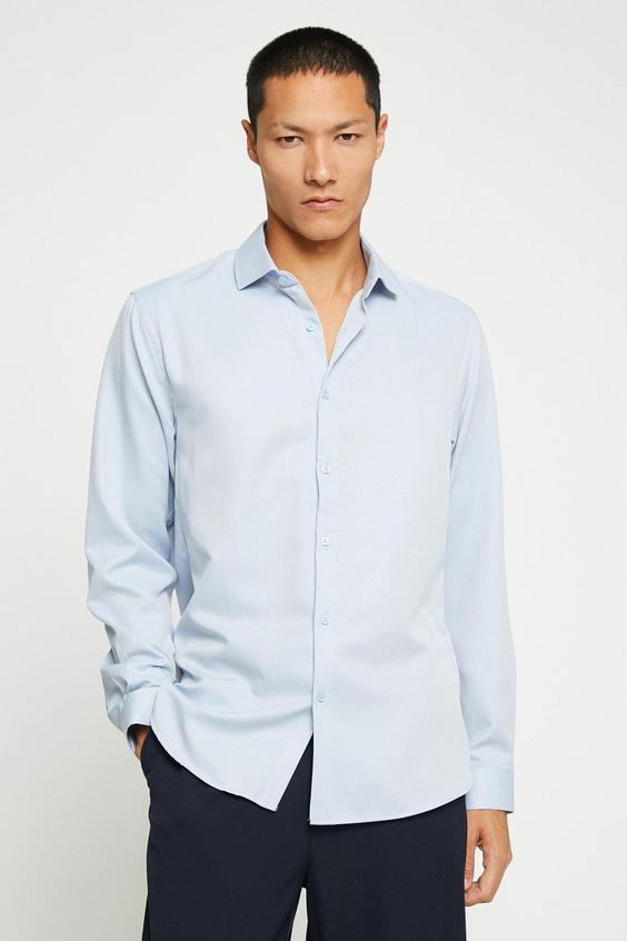 پیراهن آستین بلند مردانه آبی کوتون ا Erkek Mavi Gömlek 3WAM60183HW|پیشنهاد محصول