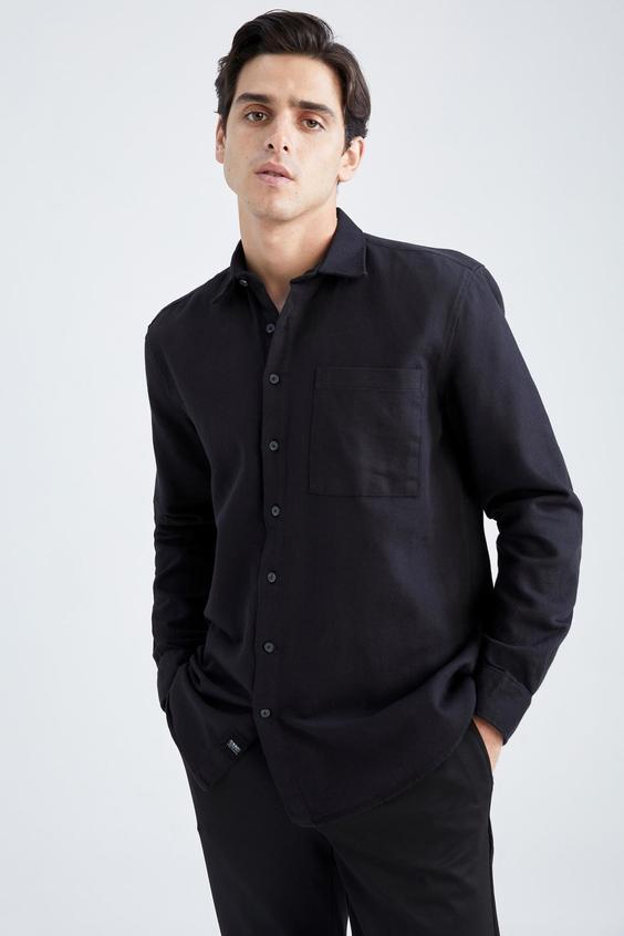 پیراهن آستین بلند مردانه سیاه دفکتو|پیشنهاد محصول
