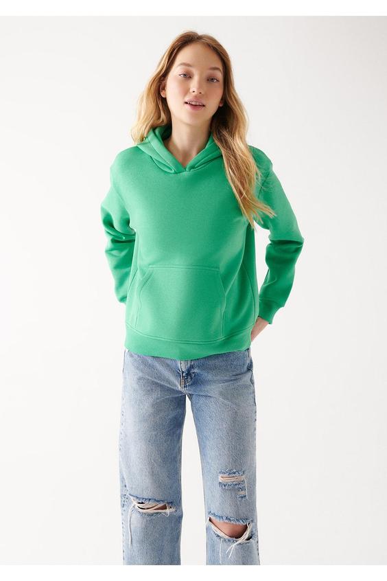 هودی زنانه سبز ماوی ا Kapüşonlu Yeşil Basic Sweatshirt 167299-71794|پیشنهاد محصول