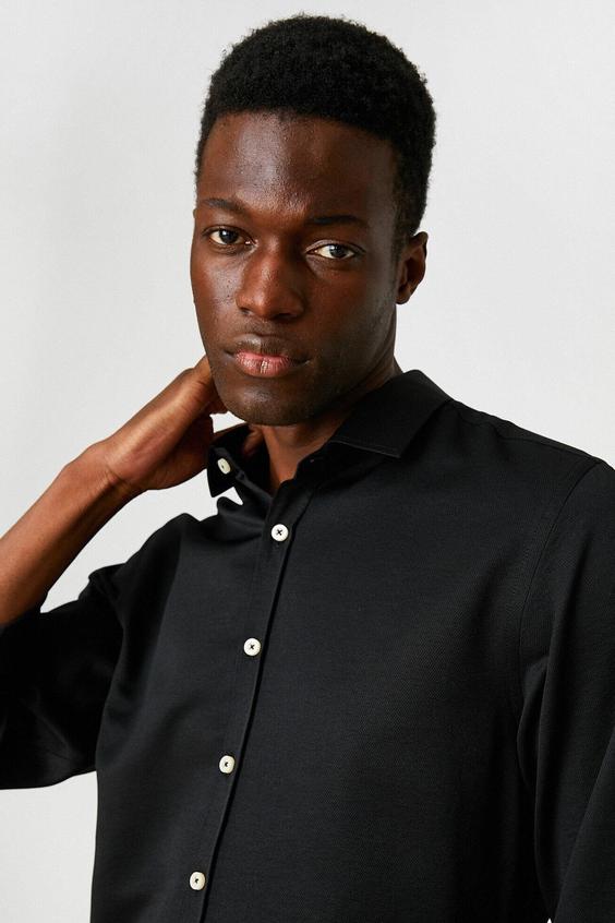پیراهن آستین بلند مردانه سیاه کوتون ا Erkek Siyah Gömlek 2SAM60118HW|پیشنهاد محصول