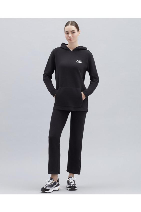 هودی زنانه سیاه برند skechers ا W Terry Fleece Print Detailed Oversize Hoodie Kadın Siyah Sweatshirt - S221112-001|پیشنهاد محصول