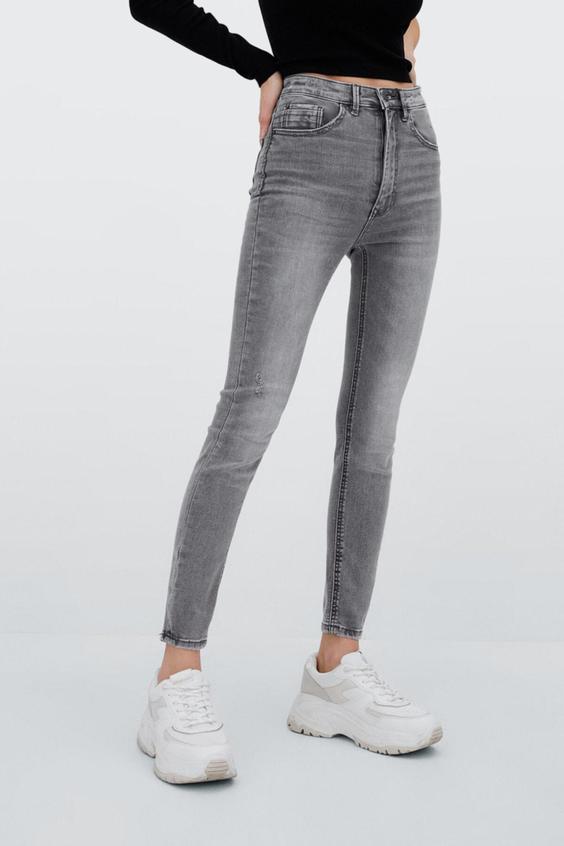 شلوار جین زنانه طوسی برند stradivarius ا Kadın Açık Gri Süper Yüksek Bel Vintage Jean|پیشنهاد محصول
