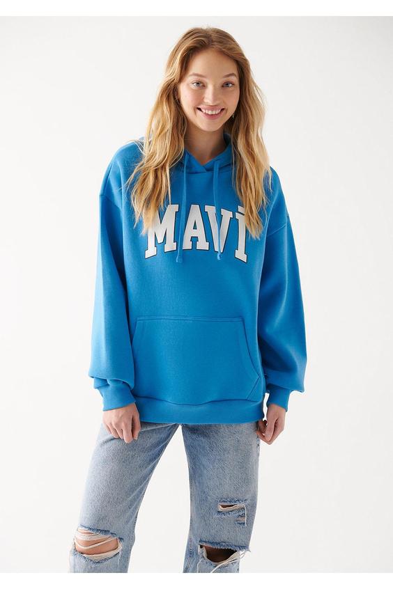 هودی زنانه آبی ماوی ا Logo Baskılı Sweatshirt 1600361-70861|پیشنهاد محصول
