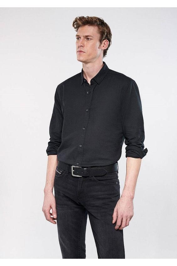 پیراهن آستین بلند مردانه سیاه ماوی ا Fit Ted Gömlek 20579|پیشنهاد محصول