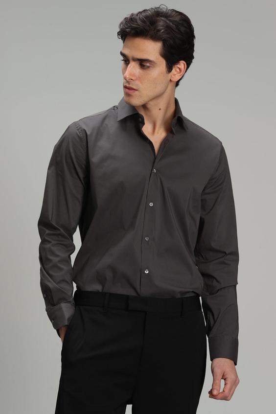پیراهن آستین بلند مردانه نوک مدادی برند lufian ا Austın Erkek Klasik Gömlek Slim Fit Antrasit|پیشنهاد محصول
