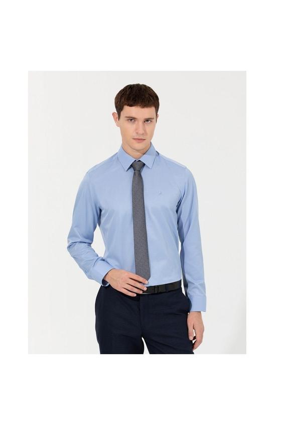 پیراهن آستین بلند مردانه آبی پیر کاردین ا Erkek Gömlek|پیشنهاد محصول