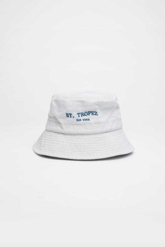 کلاه زنانه سفید استرادیواریوس ا Kanvas Balıkçı Şapka|پیشنهاد محصول