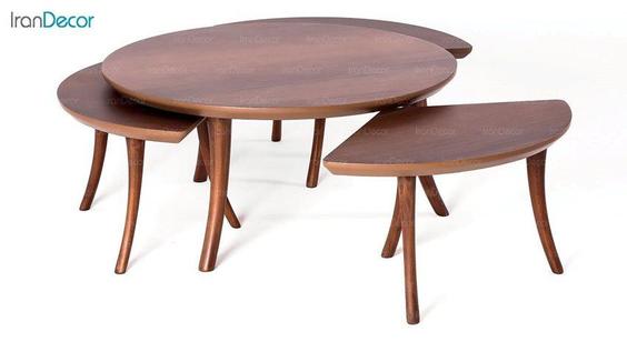 ست میز جلو مبلی گرد چوبی مدل فلور|پیشنهاد محصول