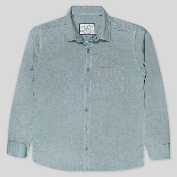 پیراهن نخی مردانه جیب دار زیتونی آستین بلند 124010-9|پیشنهاد محصول