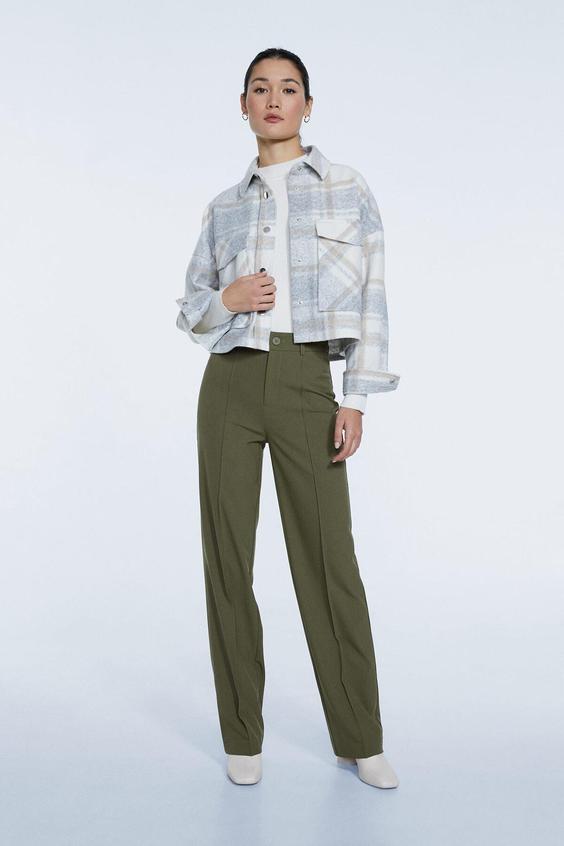 شلوار راحتی زنانه سبز برند stradivarius ا Dikiş Detaylı Smart Pantolon|پیشنهاد محصول
