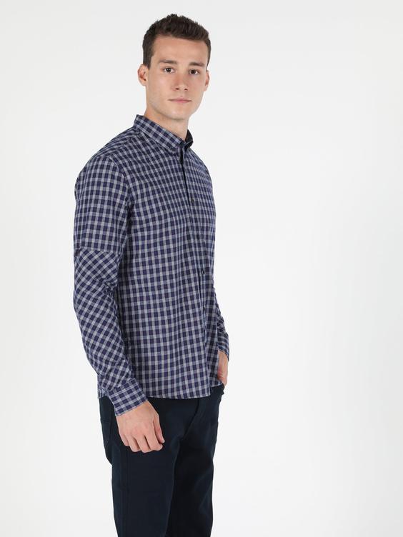 پیراهن آستین بلند مردانه آبی کولینز CL1049845 ا Slim Fit Shirt Neck Erkek Lacivert Uzun Kol G&#246;mlek|پیشنهاد محصول