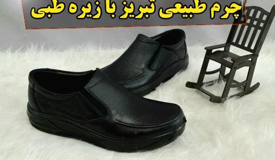 هدیه روز پدر کفش مجلسی مردانه چرم طبیعی تبریز زیره پیو طبی صدرصد کیفیت عالی|پیشنهاد محصول