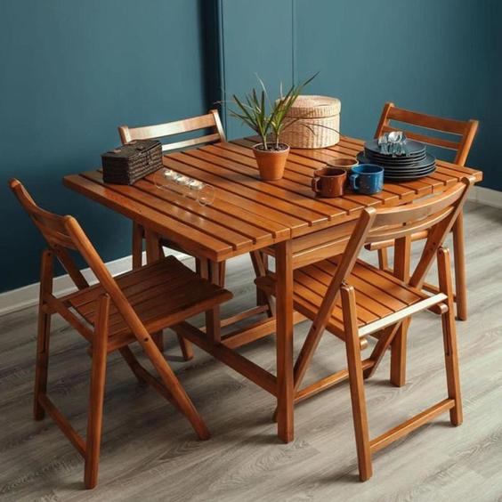 ميز و صندل ناهار خوری چهار نفره چوبی|پیشنهاد محصول