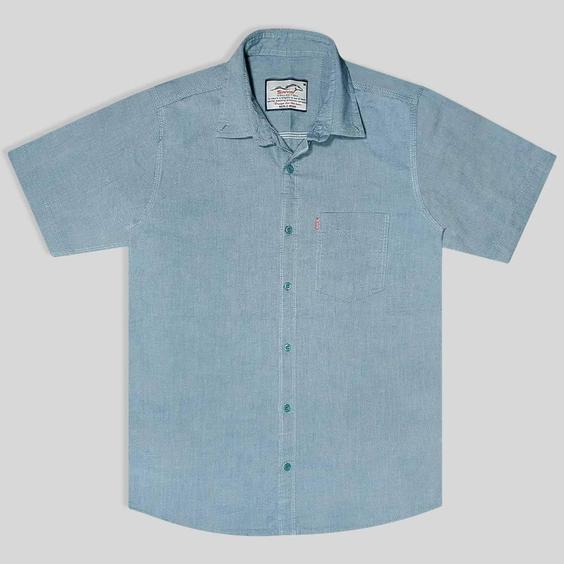پیراهن نخی آستین کوتاه جیب دار مردانه سبز 124011-17|پیشنهاد محصول