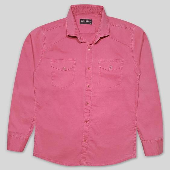 پیراهن کتان دو جیب مردانه صورتی 124008-7|پیشنهاد محصول