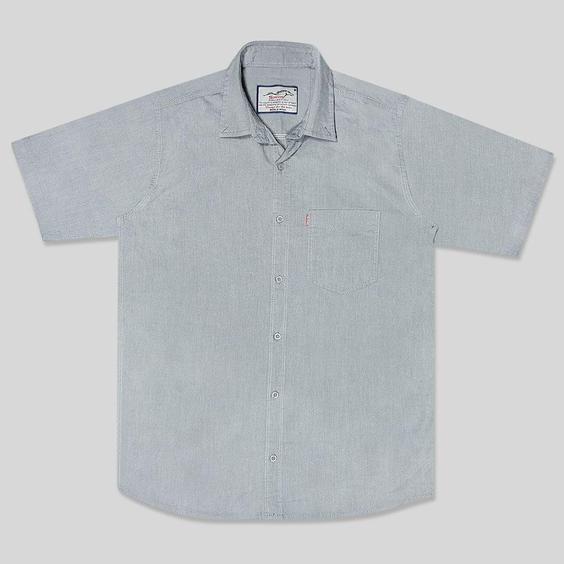 پیراهن نخی آستین کوتاه جیب دار مردانه خاکستری 124011-14|پیشنهاد محصول