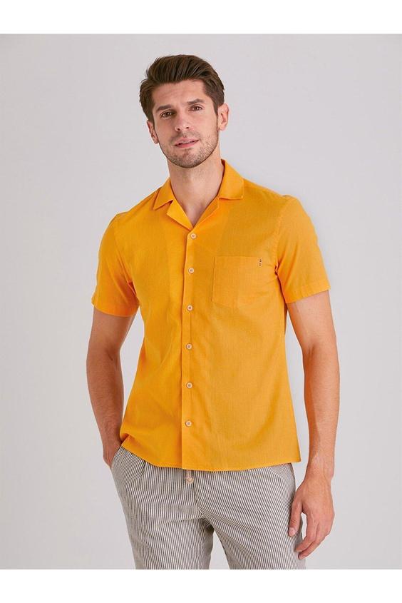 پیراهن آستین کوتاه نخی اسلیم فیت زرد دوفی Dufy (ساخت ترکیه)|پیشنهاد محصول