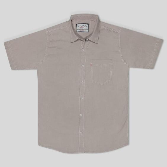 پیراهن نخی آستین کوتاه مردانه جیب دار خاکی 124012-3|پیشنهاد محصول