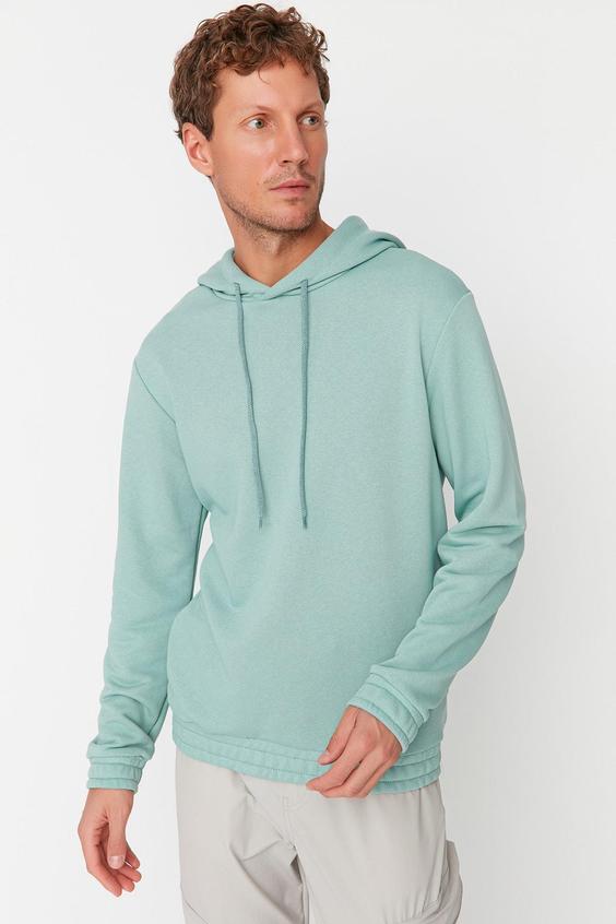 هودی مردانه سبز ترندیول من ا Mint Erkek Regular Fit Uzun Kollu Kapüşonlu Sweatshirt TMNAW22SW1403|پیشنهاد محصول