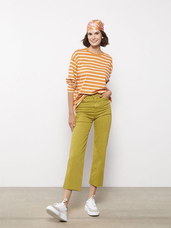 شلوار جین زنانه سبز برند XSIDE ا Yüksek Bel Straight Fit Kadın Jean Pantolon|پیشنهاد محصول