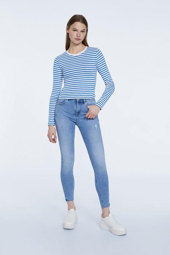 شلوار جین زنانه آبی برند stradivarius ا Düşük Bel Skinny Jean|پیشنهاد محصول
