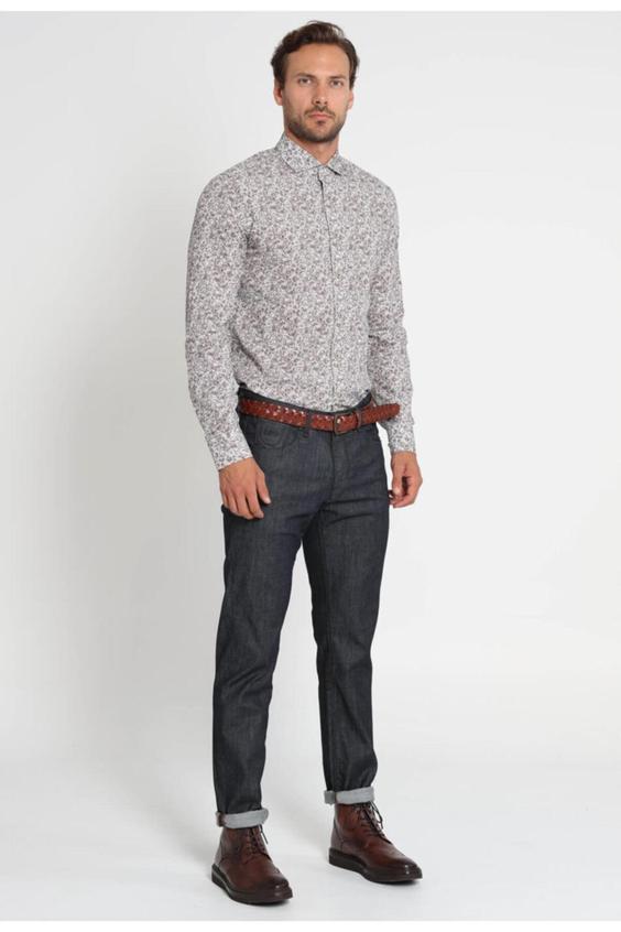 پیراهن آستین بلند مردانه نقره ای لوفیان|پیشنهاد محصول