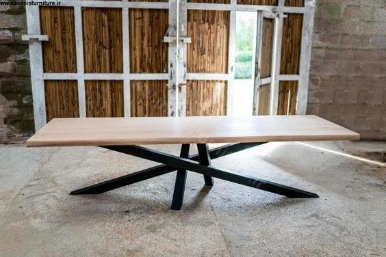 میز ناهارخوری آهن و چوب مینیمال مدل DT201|پیشنهاد محصول